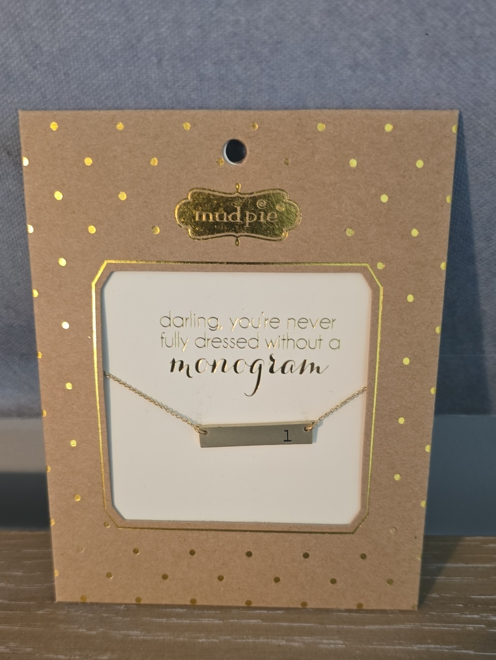 Mudpie Bar L Initial Necklace Nwt
